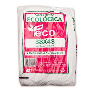 Sacola Plástica 38x48cm Ecológica Branca com 1000 Sacolas Centralplast Eco