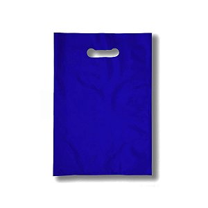 Sacola Plástica Boca de Palhaço 40x50cm 0,012mm Azul com 1 kg, 40 Sacolinhas