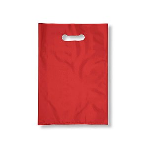 Sacola Plástica Boca de Palhaço 40x50cm 0,012mm Vermelha com 1 kg, 40 Sacolinhas