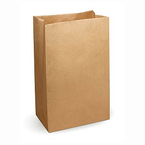 Saco de Papel Kraft SOS 18x30cm 05kg 80g/m² Liso para Delivery com 100 Embalagens