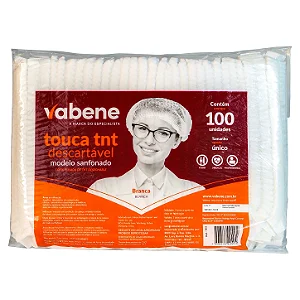 Touca Descartável Sanfonada em TNT Branca | Vabene