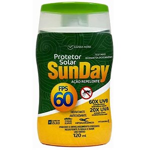 Protetor Solar FPS 60 com Repelente Sunday - 120ml