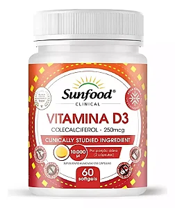 Vitamina D3 10.000 UI - 60 Cápsulas - Sunfood