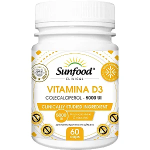 Vitamina D3 5.000 UI - 60 Cápsulas - Sunfood