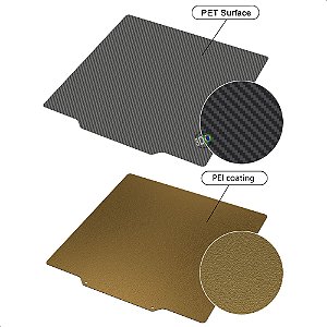Superfície de Impressão 3D Flexível e Magnética com Duplo Revestimento - PET & PEI - 310x310mm