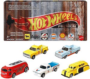 Hot Wheels 2020 Pop Culture: Vintage Oil 5 Premium All-Metal Castings Real Riders