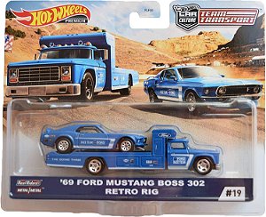 Hot Wheels '69 Ford Mustang Boss 302 Retro Rig - Team Transport