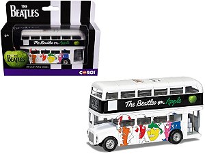 The Beatles "Magical Mystery Tour" Bus Yellow with Blue Top and Graphics Diecast Model Car