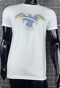 Camiseta masculina premium branca águia brasil