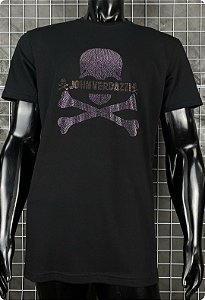 Camiseta Longline Branca Caveira Preta - John Verdazzi - Imperium Store