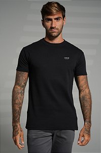 T-shirt basic black - micrologo