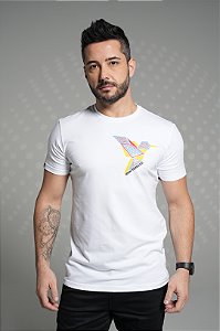 Camiseta slim premium white - bird colors