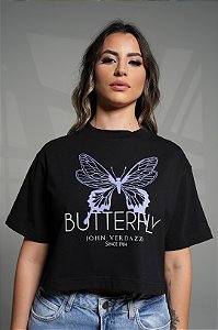 Cropped oversized black - butterfly