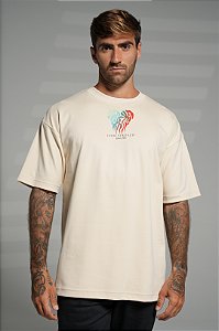 Camiseta oversized beige - coração derretendo