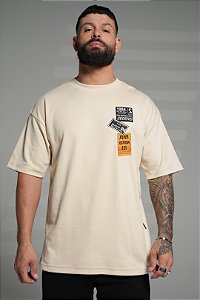 Camiseta oversized beige - tags