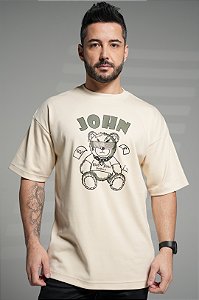 Camiseta oversized beige - urso dolar