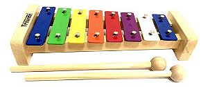 Xilofone Metalofone Infantil 8 Notas Colorido Brinquedo Vanguarda