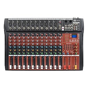 MESA DE SOM 12 CANAIS MX-12TEQ 16 EFEITOS PHANTOM EQ 7 BANDAS