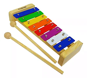 XILOFONE METALOFONE INFANTIL 8 NOTAS MADEIRA VANGUARDA