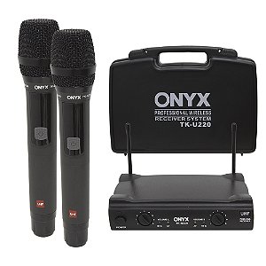 Microfone Sem Fio Duplo Tk U220 Uhf Onyx