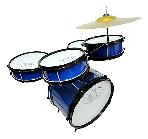 BATERIA INFANTIL ROCK BABY AM COM BANCO PEDAL E BAQUETAS