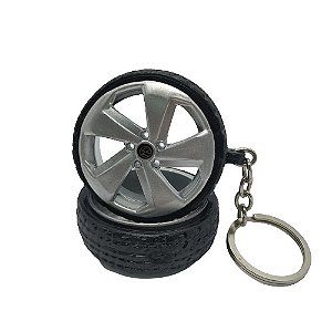 Chaveiro de Roda Miniatura Golf Gti com Pneu de Borracha