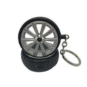 Chaveiro de Roda Miniatura Misty Jetta com Pneu de Borracha