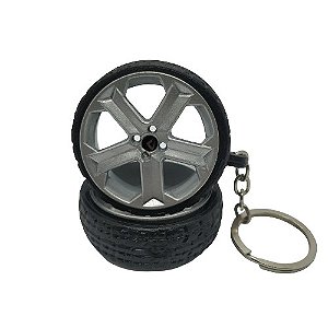 Chaveiro de Roda Miniatura Agile Europeu v90 com Pneu de Borracha