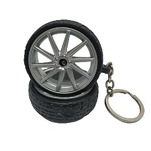 Chaveiro de Roda Miniatura Vossen com Pneu de Borracha