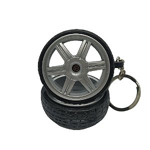 Chaveiro de Roda Miniatura Gol Rallye Pimentinha com Pneu de Borracha