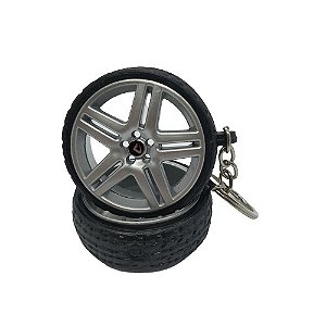 Chaveiro de Roda Miniatura Long Beach com Pneu de Borracha