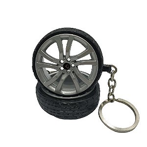 Chaveiro de Roda Miniatura Luxor com Pneu de Borracha