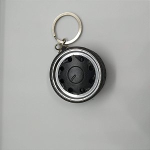Chaveiro de Roda Miniatura Pingo Dágua Preta com Pneu de Borracha