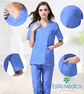 Conjunto Pijama Cirúrgico Em Gabardine - Estilo Médico Uniformes  Hospitalares