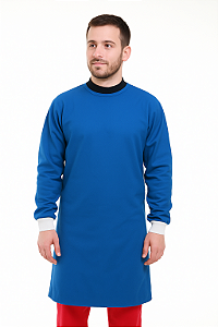 Capote Avental Cirúrgicocom Punho Branco – Tecido Algodão | Uniforme Médico Hospitalar Aberto nas Costas