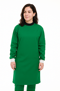 Capote Avental Cirúrgicocom Punho Branco – Tecido Algodão | Uniforme Médico Hospitalar Aberto nas Costas