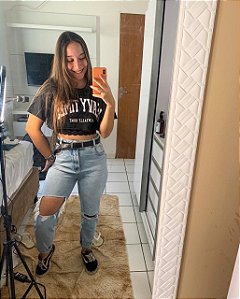 Calça Jeans Mom Lavagem Clara