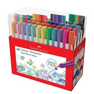 Caneta Fine Pen Colors - 0,4 mm -  48 Cores - Faber-Castell