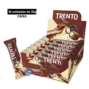 Chocolate Trento Duo branco e ao leite com 16 Unidades - Peccin