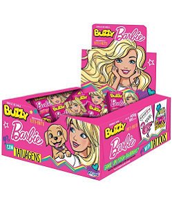 Chiclete Buzzy Barbie sabor tutti frutti (100 unidades) 400g - Riclan