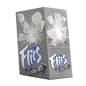 Chiclete Flics sabor Extra forte com 12 cartelas - Arcor