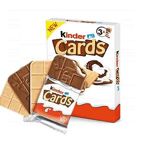 Kinder Cards Bolacha com Recheio de Kinder 3 unidades de 25,6g