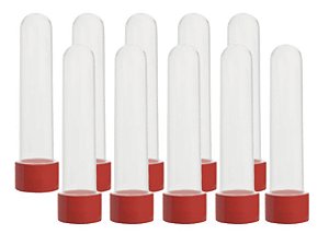 Lembrancinhas Tubo de ensaio tubete grande vermelho com 10 unidades  - Mirandinha