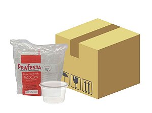 Caixa Pote Redondo 500ml c/ Tampa 288un (12x24un) - Prafesta