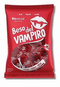 Pirulito Beijo do Vampiro Morango 500g - Soberana