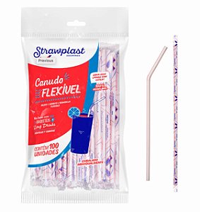 Canudos flexíveis Strawplast - 100 unidades