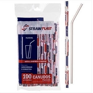 Caixa de Canudos flexíveis Strawplast - 3000 unidades - 30 pcts de 100 un.