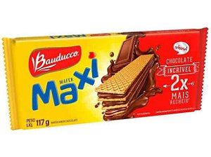 Biscoito Wafer Bauducco Maxi Sabor Chocolate 117g