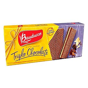 Biscoito Wafer Bauducco sabor Triplo Chocolate - 140g