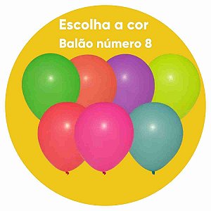 Balão bexiga Redondo nº 8 Joy com 50 unidades (Escolha a cor)